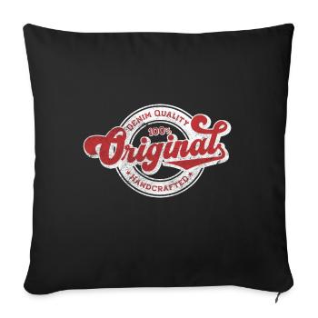 Original denim quality retro vintage red white - Sofa pillowcase 17,3'' x 17,3'' (45 x 45 cm) - black - Front