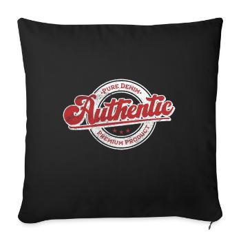 Authentisches Premiumprodukt aus reinem Denim retrorot - Sofakissenbezug 45 x 45 cm - Schwarz - Vorne