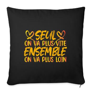 Saint Valentin meilleure Copine copain amoureux - Housse de coussin décorative 45 x 45 cm - noir - Devant