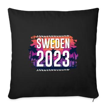 Suède 2023 - Housse de coussin décorative 45 x 45 cm - noir - Devant
