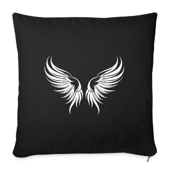 Wings symbol silhouette - Sofa pillowcase 17,3'' x 17,3'' (45 x 45 cm) - black - Front
