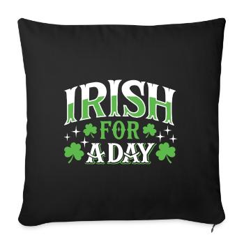 Irlandais d’un jour - Shamrock - Irlande - Housse de coussin décorative 45 x 45 cm - noir - Devant