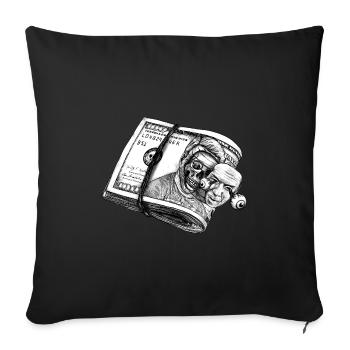 Le dollar face à face - Housse de coussin décorative 45 x 45 cm - noir - Devant