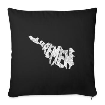 Brême silhouette contour vacances voyage Northern Lights - Housse de coussin décorative 45 x 45 cm - noir - Devant