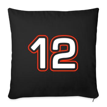 Symbole de 12 chiffres - Housse de coussin décorative 45 x 45 cm - noir - Devant