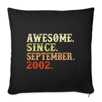 Septembre 2002 - Cadeau du 20e anniversaire. Génial. - Housse de coussin décorative 45 x 45 cm - noir - Devant