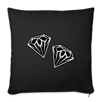 Logo symbole diamant - Housse de coussin décorative 45 x 45 cm - noir - Devant