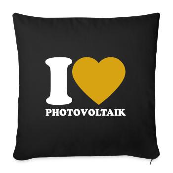 I Love Photovoltaik - Herz - Erneuerbare Energie - Sofakissenbezug 45 x 45 cm - Schwarz - Vorne