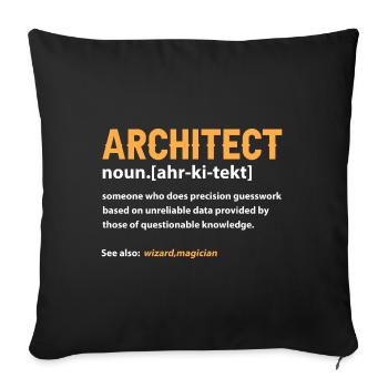 Architect - Sofa pillowcase 17,3'' x 17,3'' (45 x 45 cm) - black - Front
