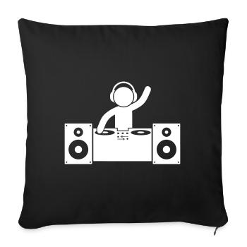 dj turntables - Sofa pillowcase 17,3'' x 17,3'' (45 x 45 cm) - black - Front