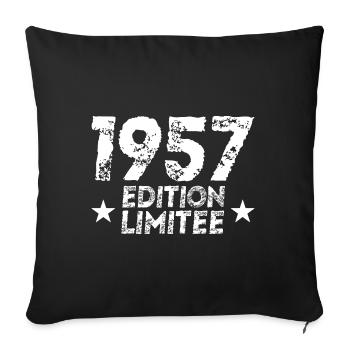 Vintage 1957 Limited Edition Cadeau D'anniversaire - Housse de coussin décorative 45 x 45 cm - noir - Devant