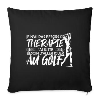 Golf joueur Cadeau joueur Golf sport golf - Housse de coussin décorative 45 x 45 cm - noir - Devant