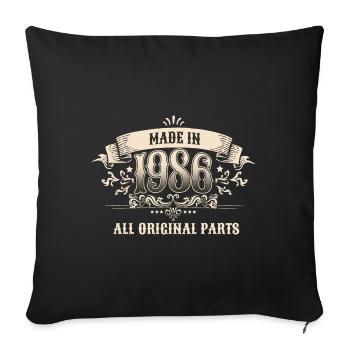 Retro Vintage Birthday Made 1986 Original Parts - Sofakissenbezug 45 x 45 cm - Schwarz - Vorne