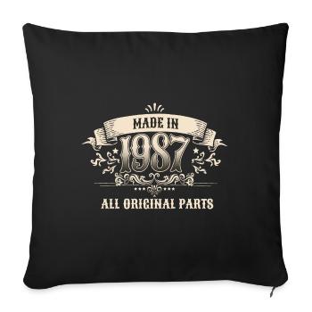 Retro Vintage Birthday Made 1987 Original Parts - Sofakissenbezug 45 x 45 cm - Schwarz - Vorne