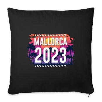 Majorque 2023 - Housse de coussin décorative 45 x 45 cm - noir - Devant