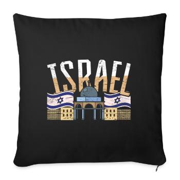 Star of David Israeli Flag Gift Israel - Sofa pillowcase 17,3'' x 17,3'' (45 x 45 cm) - black - Front