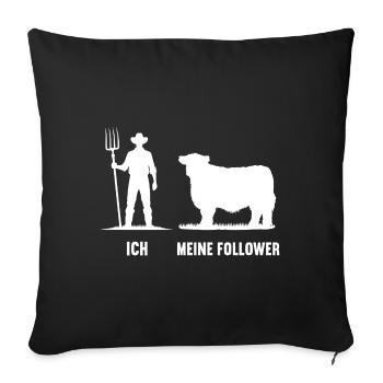 Ich Meine Follower Galloway Kühe Kuh Bauern Bauer - Sofakissenbezug 45 x 45 cm - Schwarz - Vorne