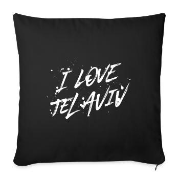 I Love Tel Aviv - Sofa pillowcase 17,3'' x 17,3'' (45 x 45 cm) - black - Front