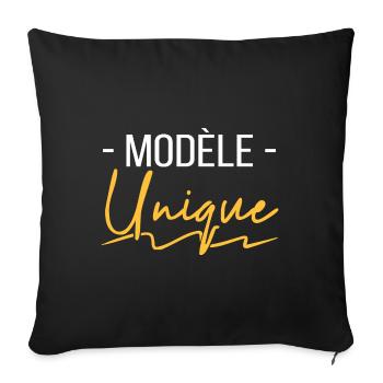 modèle unique - humour cadeau - Housse de coussin décorative 45 x 45 cm - noir - Devant
