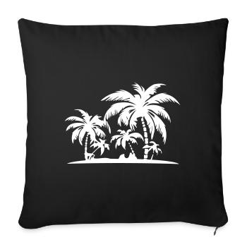 Island Summer Palm Beach - Sofa pillowcase 17,3'' x 17,3'' (45 x 45 cm) - black - Front