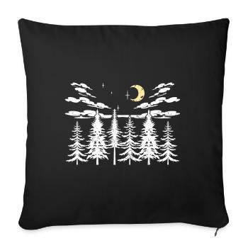 Crescent Moon Forest Trees Gift Nature - Sofa pillowcase 17,3'' x 17,3'' (45 x 45 cm) - black - Front