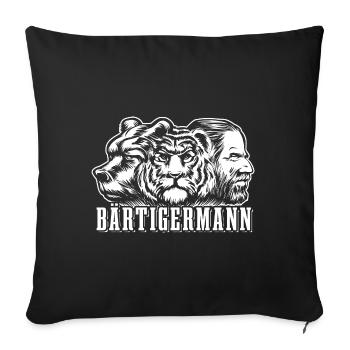 Bärtiger Mann, Bär Tiger Mann, Vater, Papa - Sofakissenbezug 45 x 45 cm - Schwarz - Vorne