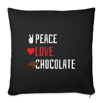 Peace Love Chocolate - Heart - Sofa pillowcase 17,3'' x 17,3'' (45 x 45 cm) - black - Front
