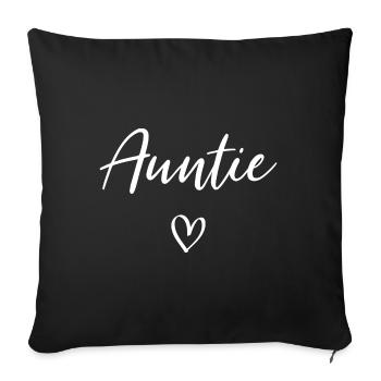 Auntie Coeur Tante - Housse de coussin décorative 45 x 45 cm - noir - Devant