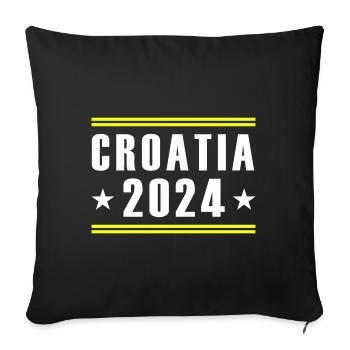 Croatia 2024 - Sofa pillowcase 17,3'' x 17,3'' (45 x 45 cm) - black - Front