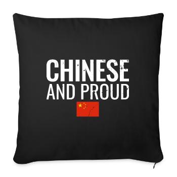 Chinese And Proud China Chinese Flag - Sofa pillowcase 17,3'' x 17,3'' (45 x 45 cm) - black - Front