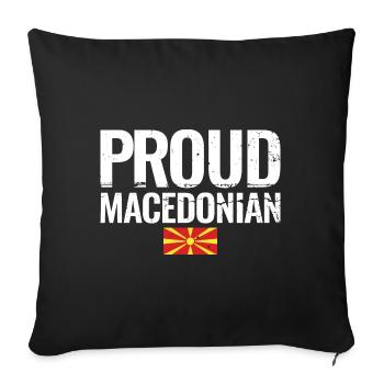 Proud Macedonian Macedonian Flag Macedonian - Sofa pillowcase 17,3'' x 17,3'' (45 x 45 cm) - black - Front