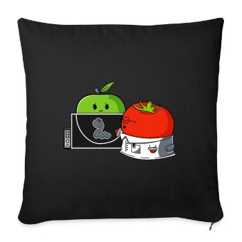 Les tomates guérissent la pomme - Housse de coussin décorative 45 x 45 cm - noir - Devant