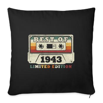 Best of the Year 1943 Anniversary 1943 - Sofa pillowcase 17,3'' x 17,3'' (45 x 45 cm) - black - Front