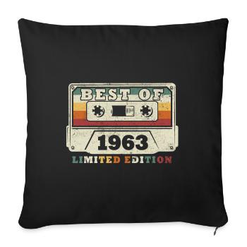 Best of the Year 1963 Anniversary 1963 - Sofa pillowcase 17,3'' x 17,3'' (45 x 45 cm) - black - Front