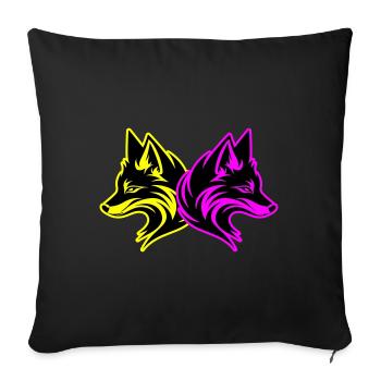 Fuchs Tier - Sofakissenbezug 45 x 45 cm - Schwarz - Vorne