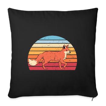 Renard rétro - Housse de coussin décorative 45 x 45 cm - noir - Devant