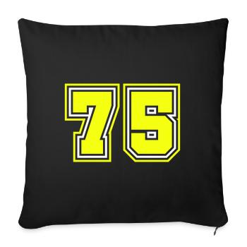 75 number symbol - Sofa pillowcase 17,3'' x 17,3'' (45 x 45 cm) - black - Front
