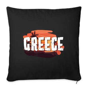 Greece - Sofa pillowcase 17,3'' x 17,3'' (45 x 45 cm) - black - Front