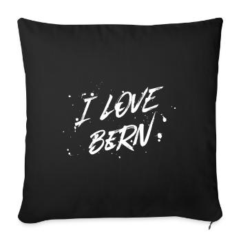 J’aime Berne - Housse de coussin décorative 45 x 45 cm - noir - Devant