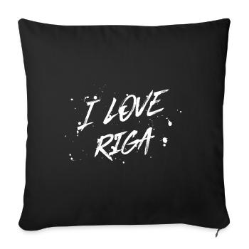 I Love Riga - Sofakissenbezug 45 x 45 cm - Schwarz - Vorne