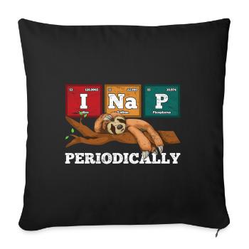 I sleep occasionally Funny gift sloth - Sofa pillowcase 17,3'' x 17,3'' (45 x 45 cm) - black - Front