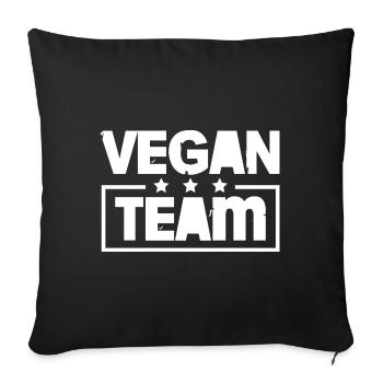 Vegan Team Colorful - Sofa pillowcase 17,3'' x 17,3'' (45 x 45 cm) - black - Front