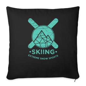 Skiing mountains - Sofa pillowcase 17,3'' x 17,3'' (45 x 45 cm) - black - Front