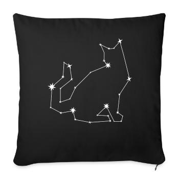 Cat constellation gift star astronomy sky - Sofa pillowcase 17,3'' x 17,3'' (45 x 45 cm) - black - Front