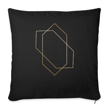 Hexagon Formen Symbole Geschenk Hipster gold Linie - Sofakissenbezug 45 x 45 cm - Schwarz - Vorne