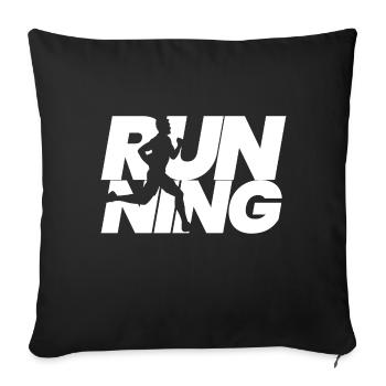 Coureur en cours d'exécution cadeau de jogging Jogger sport - Housse de coussin décorative 45 x 45 cm - noir - Devant