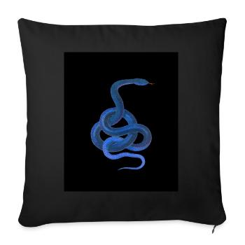 Serpent bleu - Housse de coussin décorative 45 x 45 cm - noir - Devant