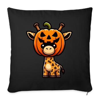 Funny Pumpkin Giraffe Halloween October Autumn - Sofa pillowcase 17,3'' x 17,3'' (45 x 45 cm) - black - Front