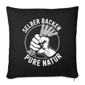 Selber Backen ist pure Natur - Sofakissenbezug 45 x 45 cm - Schwarz - Vorne