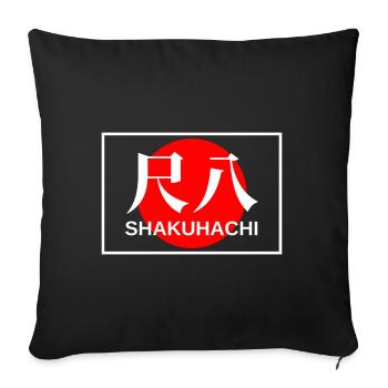 Shakuhachi - japanische Bambuslängsflöte - Sofakissenbezug 45 x 45 cm - Schwarz - Vorne